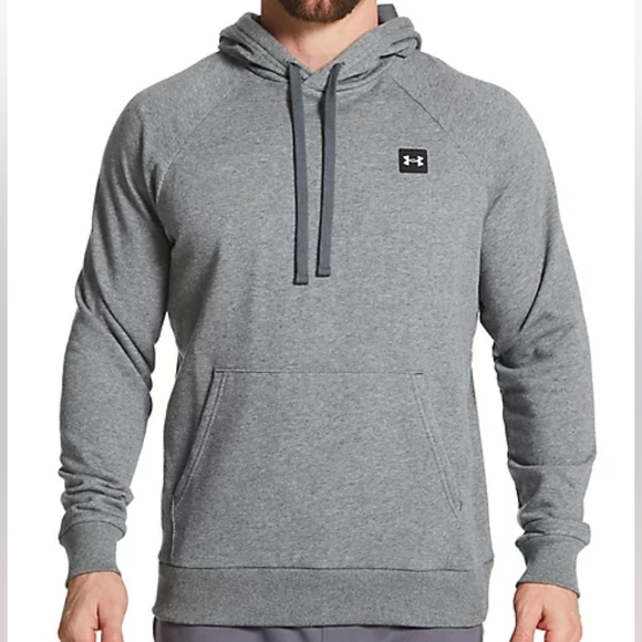 Under Armour Other - Under Armour Pitch Gray Rival Fleece Hoodie Kangaroo Pocket Soft Cotton Blend
